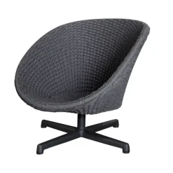 Butaca giratorio Peacock, Dark grey, patas de aluminio