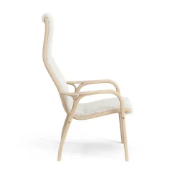 Butaca infantil Lamini haya lacada/piel de oveja, Offwhite (blanco)