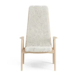 Butaca infantil Lamini haya lacada/piel de oveja, Offwhite (blanco)