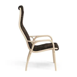 Butaca infantil Lamini haya lacada/piel de oveja, Espresso (marrón)