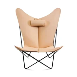 Butaca KS Chair, cuero natural, estructura negra