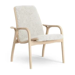 Butaca Laminett haya lacada/piel de oveja, Offwhite (blanco)