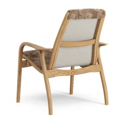 Butaca Laminett roble aceitado/piel de oveja, Sahara (marrón turrón)