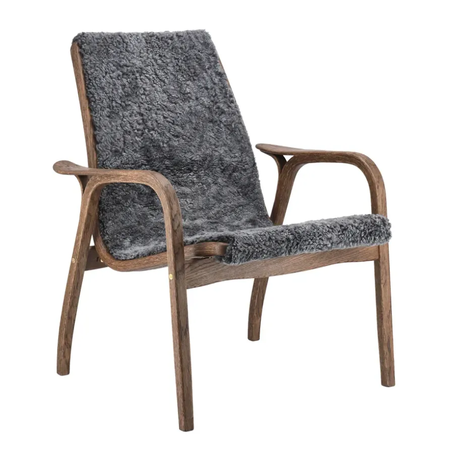 Butaca Laminett roble/piel de oveja Special Edition, Rubio Monocoat Chocolate-Charcoal