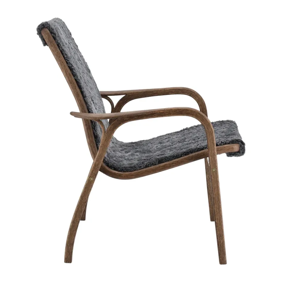 Butaca Laminett roble/piel de oveja Special Edition, Rubio Monocoat Chocolate-Charcoal