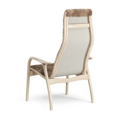 Butaca Lamino roble pigmentado blanco/piel de oveja, Sahara (marrón turrón)