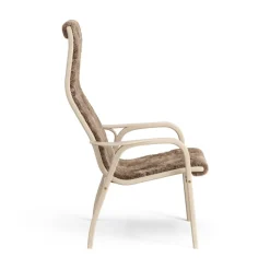 Butaca Lamino roble pigmentado blanco/piel de oveja, Sahara (marrón turrón)