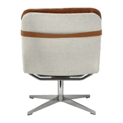 Butaca Loholm con función giratoria, Cuero coñac-Bern Beige 0341