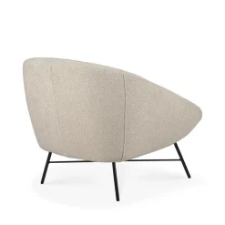 Butaca Lounge Barrow, Off white-Black metal