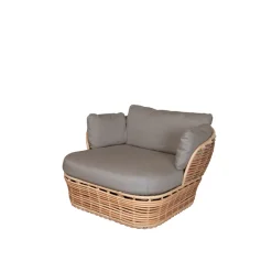 Butaca Lounge Basket, Natural, incl. cojines taupe