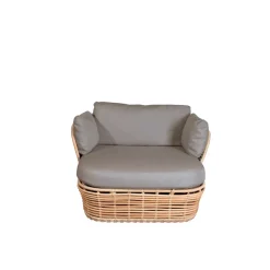 Butaca Lounge Basket, Natural, incl. cojines taupe