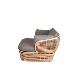 Butaca Lounge Basket, Natural, incl. cojines taupe