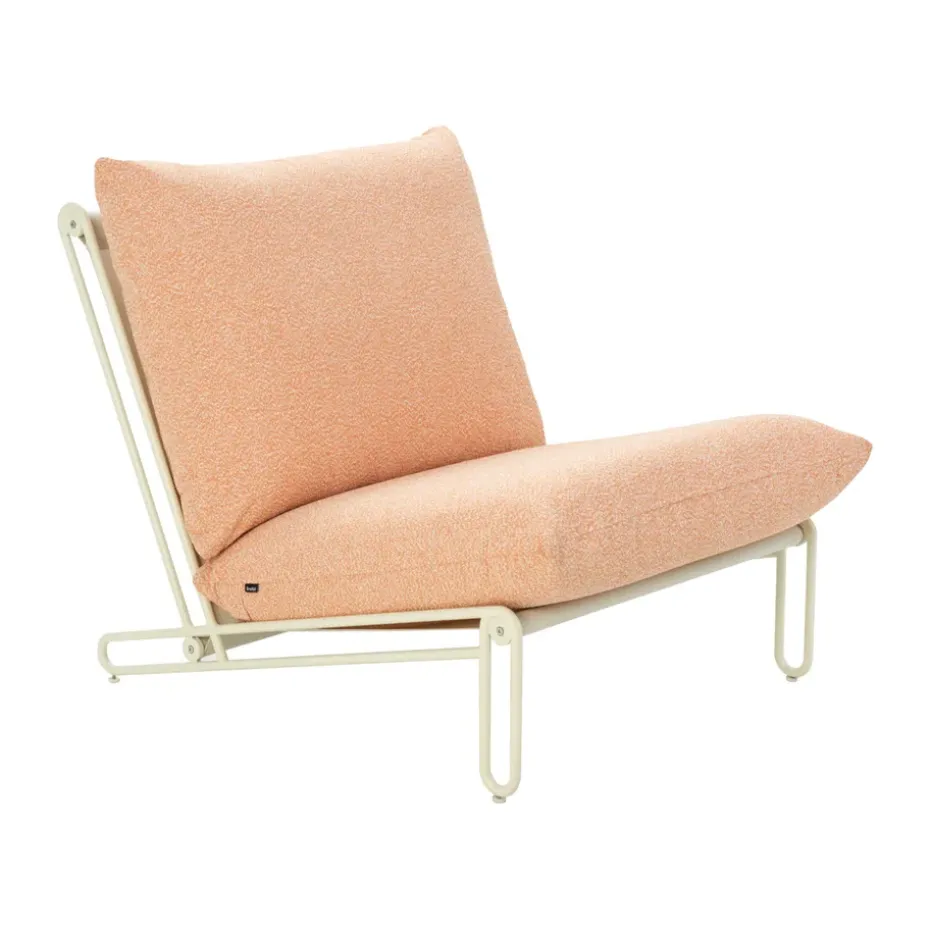 Butaca lounge Blixt, Pearl white-teddy orange