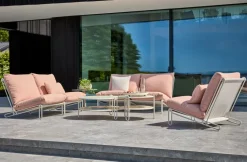 Butaca lounge Blixt, Pearl white-teddy orange