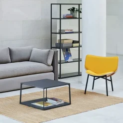 Butaca lounge Dapper, Steelcut trio 446 amarillo-roble-estructura negra