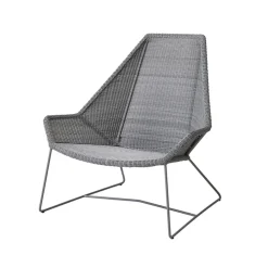 Butaca Lounge de respaldo alto Breeze weave, Light grey