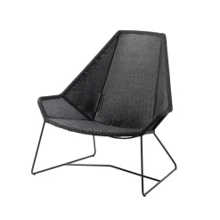 Butaca Lounge de respaldo alto Breeze weave, Black