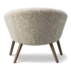 Butaca Lounge Ditzel de piel de oveja, Moonlight - walnut