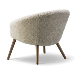 Butaca Lounge Ditzel de piel de oveja, Moonlight - walnut