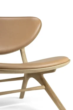 Butaca Lounge Eye, Roble lacado-cuero Sienna