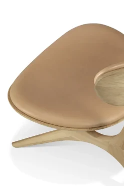 Butaca Lounge Eye, Roble lacado-cuero Sienna