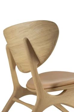 Butaca Lounge Eye, Roble lacado-cuero Sienna
