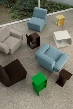 Butaca Lounge Hunk con reposabrazos, Icicle