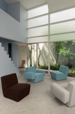 Butaca Lounge Hunk con reposabrazos, Icicle