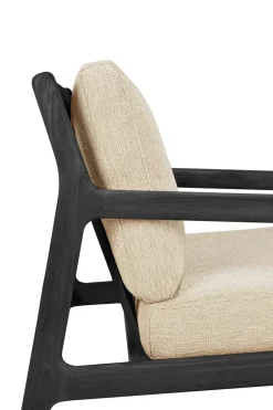 Butaca Lounge Jack outdoor teca lacado negro, Natural