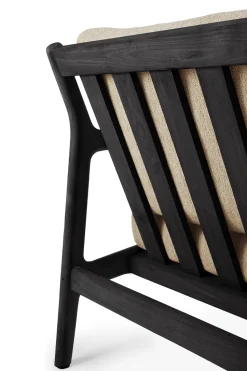 Butaca Lounge Jack outdoor teca lacado negro, Natural