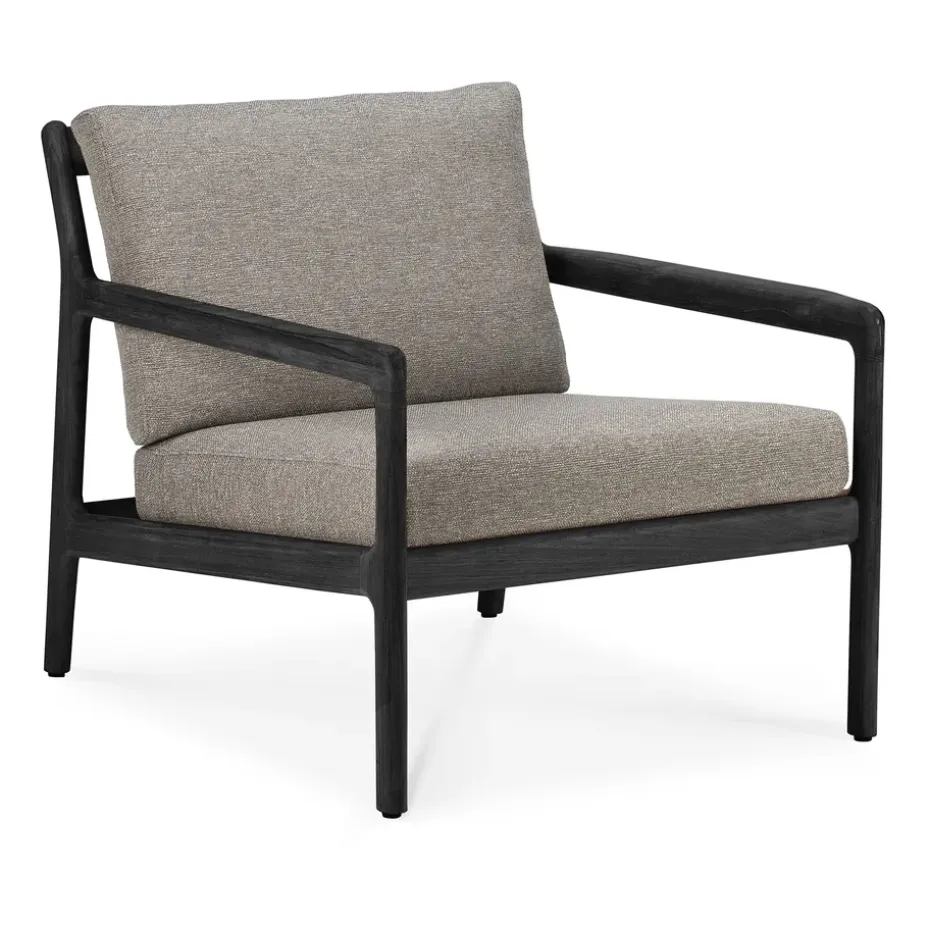 Butaca Lounge Jack outdoor teca lacado negro, Mocha