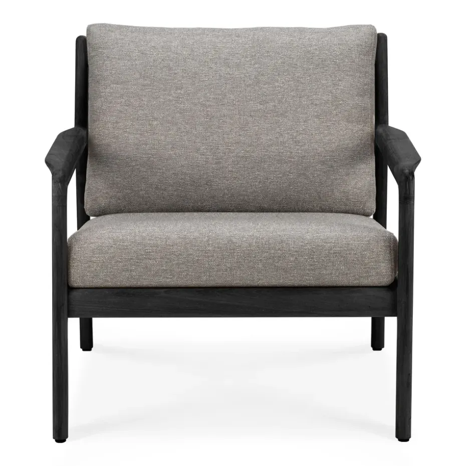 Butaca Lounge Jack outdoor teca lacado negro, Mocha