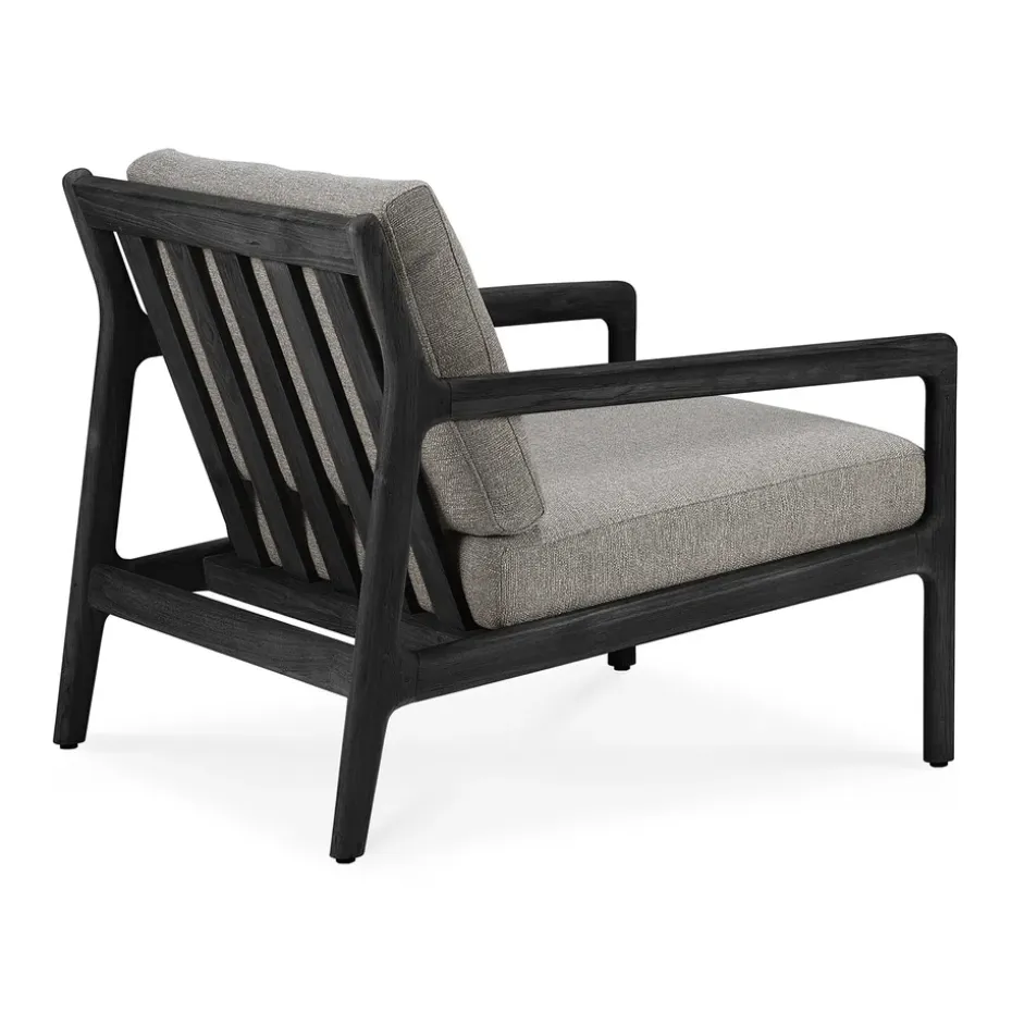 Butaca Lounge Jack outdoor teca lacado negro, Mocha