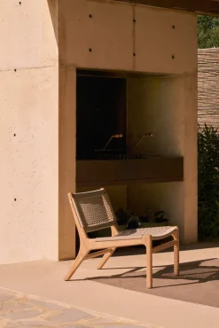 Butaca Lounge Jack outdoor teak, Beige