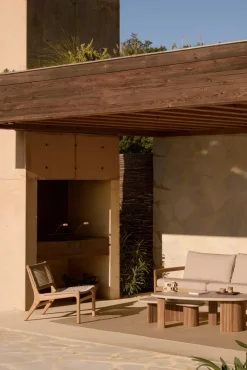 Butaca Lounge Jack outdoor teak, Beige