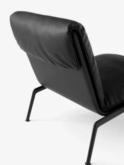 Butaca lounge Muno LN18, Dark chrome-Noble leather Black
