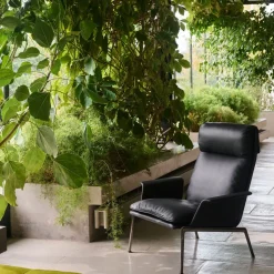 Butaca lounge Muno LN17 High back, Dark chrome-Black