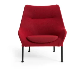 Butaca Lounge O2 Lounge Chair, Soft red-acero lacado negro