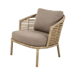 Butaca Lounge Sense, Cane-Line Natté taupe, natural, incluyendo cojines taupe