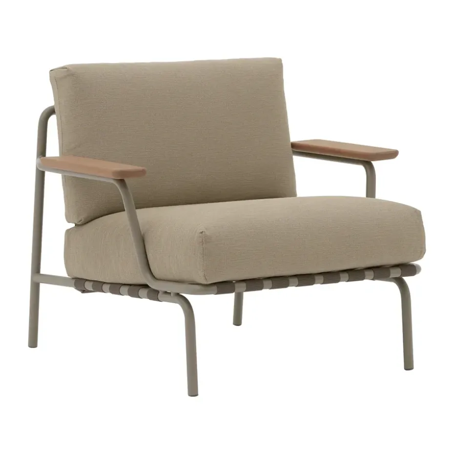 Butaca Lounge Settle Lounge Chair, Ribbed Weave 5 Taupe