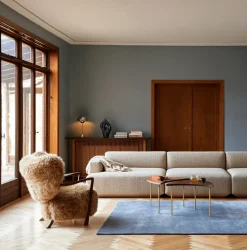 Butaca Lounge Wulff Lounge Chair ATD2, Nogal tratado-Sheepskin honey