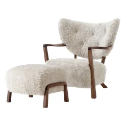 Butaca Lounge Wulff Lounge Chair ATD2 incl. puf ATD3, nogal aceitado-Moonlight