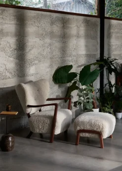 Butaca Lounge Wulff Lounge Chair ATD2 incl. puf ATD3, nogal aceitado-Moonlight