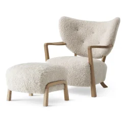 Butaca Lounge Wulff Lounge Chair ATD2 incl. puf ATD3, roble aceitado-Moonlight
