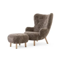 Butaca Petra VB3 High incl. pouf ATD1, Roble aceitado-Sheepskin Sahara