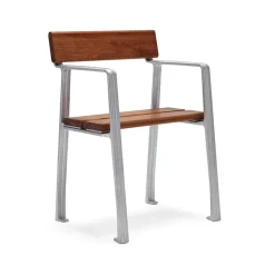 Butaca Piccolo, Caoba, soporte de aluminio en bruto