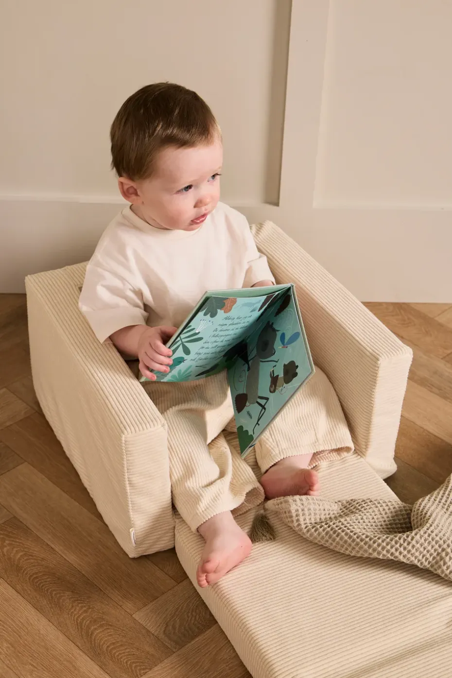 Butaca plegable Kid's Base, Blanco natural