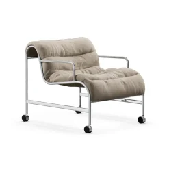 Butaca Sunny con reposabrazos, Mauro Putty–estructura cromada con ruedas