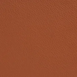 Butaca Sunny con reposabrazos, Piel color coñac con estructura cromada y ruedas