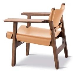 Butaca The Spanish Chair, Cuero natural - nogal aceitado